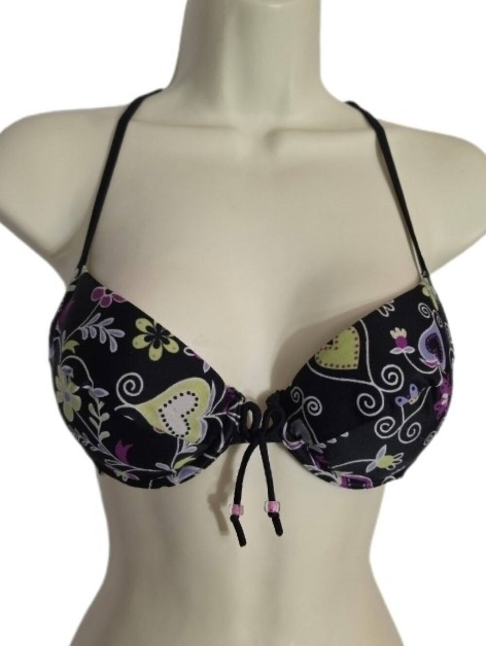Victoria's Secret Bikini Top Black Multi Size 34C - Picture 12 of 16